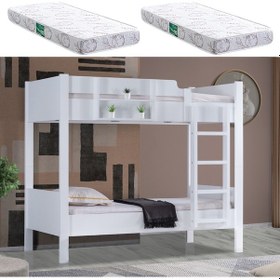 Resim Setaymobilya Ranza, Asya Ayrılabilir Ranza, 2Li Beyaz + 2 Adet Comfort Yatak 
