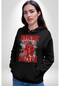 Resim Anime Kaede Rukawa Basketbol Karakteri Kadın Erkek Siyah Kapüşonlu Sweatshirt Hoodie Siyah 