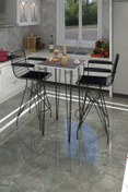 Resim Kenzlife Knsz Masa Sandalye Takımı Hem105zengin Grisyh 070*070 2 Sandalye Syhsyh Kolçaklı 