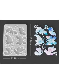 Resim Epoksi İthal Muhtelif Kelebek Anahtarlık Rüzgar Çanı Silikon Kalıp Hb5021-0039 