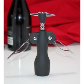 Resim Feyza Design Paslanmaz Çelik Siyah Şarap Açacağı, Elegant ve Dayanıklı Tasarım 