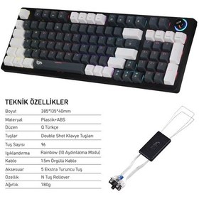 Resim Gameagle Strike Plus MK-96X1ABB Mekanik Işıklı Blue Switch Gamer Oyuncu Klavye 