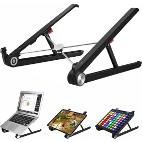 Resim Ala Store Bix X1 Laptop Sehpası, Katlanabilir, Tablet Sehpası, Alüminyum Alaşım, Online Sınıf Çalışması, Duruşu Iyileştirme, Isı Dağılımı, iPad ve 10-15,6 Inç Olan Tüm Cihazlar ile Uyumlu. Siyah 
