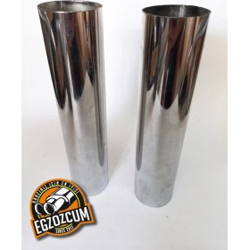 Resim Egzozcum 51 Mm. Düz Nikelaj Boru Egzoz Eksoz Çıkışı 