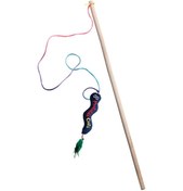 Resim Matatabi Cats Wormy Ahşap Saplı Peluş Oyuncaklı Kedi Oltası 45 CM 