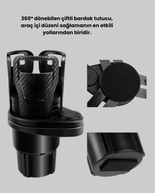 Resim Mey İthalat Araç İçi Düzen Ve Ambiyans Seti Çift Bardak Tutucu + Led Işık 