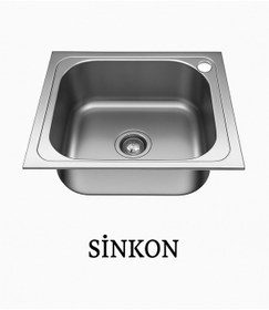 Resim Sinkon Paslanmaz Krom Evye 40x50 Ankastre Eviye Sağ Delikli Krom 