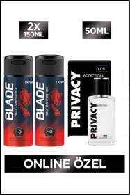 Resim Privacy Man Addiction Edt Erkek Parfüm 50 Ml + Blade Self Confidence Erkek Deodorant 2x150 Ml 