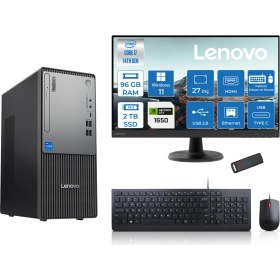 Resim Lenovo Thinkcentre Neo 50T Gen5 Intel Core I7 14700 96GB Ddr5 2tb SSD 27 Inç Monitör Windows 11 Home Nvidia GTX1650 4gb Masaüstü Bilgisayar 16502712UAS0GL00H29 + Zetta Flash Bellek 