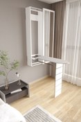 Resim mokaparkavm Aydınlık Ütü Masası Aynalı Dolaplı Katlanabilir Ütü Masası 