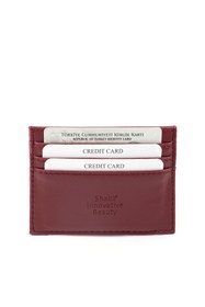 Resim Shaka Bordo SHK68 Unisex Suni Deri Süper İnce Model Kağıt Para Bölmeli Kredi Kartı Ve Kartvizitlik Kartlık Cüzdan 