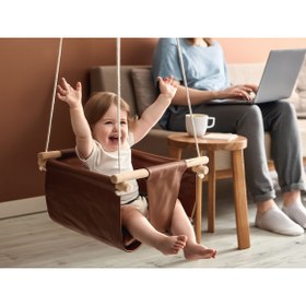 Resim Deri Bebek Salıncağı - Taba 