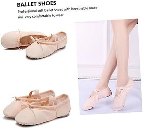Resim PLAFOPE 1 Çift Santa Şapka Kız Bale Ayakkabıları Bale Terlik Çocuk Dans Ayakkabıları Bale Dans Ayakkabıları Yoga Ayakkabıları Taban Bale Ayakkabısı Çocuklar Için Bale Ayakkabıları 