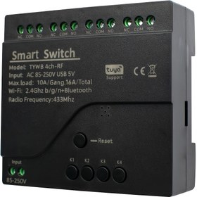 Resim Alexa ve Google Home ile uyumlu 1 adet Tuya Akıllı 4 Kanallı Wi-Fi Modülü, 5V 10A Röle Anahtarı, USB ile çalışır, 110V-240V, 85-250V, Anlık ve Kilitli Mod 