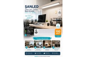 Resim ŞANLED 100W 120 Cm Kristal Yatay LED Bant Armatür-Trafolu Beyaz Işık 