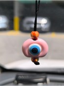 Resim Esey Dizayn Nazar Boncuk Araba Dikiz Ayna Süsü - PLASTİK MALZEME PEMBE 