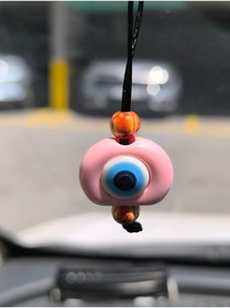 Resim Esey Dizayn Nazar Boncuk Araba Dikiz Ayna Süsü - PLASTİK MALZEME PEMBE 