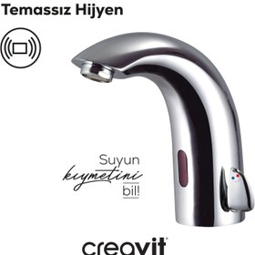 Resim Fotoselli Lavabo Armatürü Çift Su Girişli AC/DC 