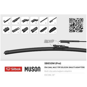 Resim Sılbak Silecek Süpürgesi Muz Tipi Grafitli 650mm 6 Aparatlı IS00-SILBAK SB650M 