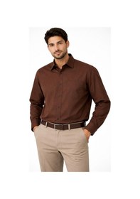 Resim Lugon Uzun Kol Regular Fit Erkek Gömlek - 7528 Kahverengi 