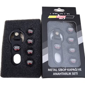 Resim KUZEY HIRDAVAT Audı Metal Sibop Kapağı-anahtarlık Seti 