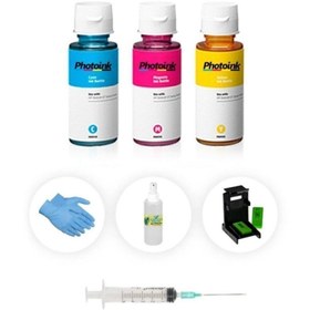 Resim PHOTOINK Hp Deskjet 2136 Uyumlu Photoink Plus Renkli Kartuş Dolum Seti 