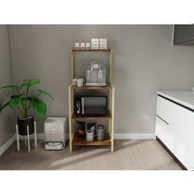 Resim Sali Kahve Köşesi Çok Amaçlı Mutfak Mikrodalga Dolabı Amalfi Renk 