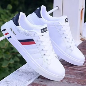 Resim Erkekler için Büyük Beden Moda Düz Renk Düşük Üst Kaykay Ayakkabıları, Rahat ve Kaymaz Günlük Sokak Stili Spor Ayakkabıları, Erkeklerin Dış Aktiviteleri için Uygun 