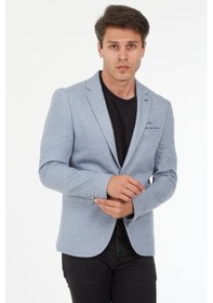Resim Sposo 5126 Dar Kalıp Yarım Astarlı Gri Erkek Blazer Ceket Gri 
