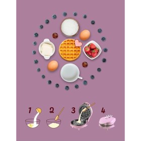 Resim Bestron Mini Waffle Makinesi, Retro Stil, 550W, Yapışmaz Kaplama 