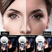 Resim Yuvarlak Yüz Şeklinde Yüz Aydınlatması, Geniş Açılı Lens, 0.5 Ön Doldurma Işığı, LED Işıklar, Pil ile Çalışır/USB Çift Kullanım, Şarj Edilebilir Lityum Pili-Polimer, İç Mekan Kullanımı için 