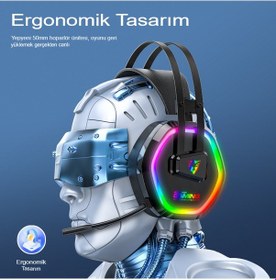 Resim Reidan G608 Usb-7.1 Rgb 4d Kafa Bantlı Profesyonel Oyuncu Kulaklığı 