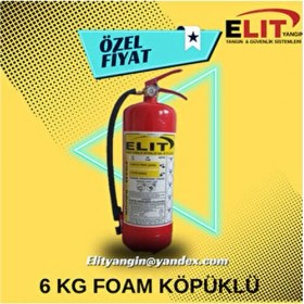 Resim Elit Yangın 6 Kg Foam Köpüklü Yangın Söndürme Tüpü 