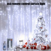 Resim 8 Modlu Perde Işığı Uzaktan Kumanda ile, USB Takılı Peri Dize Işıkları, Peri Işıkları Yatak Odası Pencere Düğün Partisi için Uygun, Noel Partisi, Ev Aydınlatma Dekorasyonu. 36 Ulusal Festif Dekorasyonlar Cadılar Bayramı Dekorasyonları, Noel Dekorasyonları için Uygun 