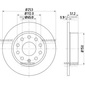 Resim Fren Diski Caddy 10-15 1.6 Tdı / Golf6 08-12 / 1.6 Tdı 1.4 Tsı Arka Düz 255-5 1k0615601k 2 Adet 