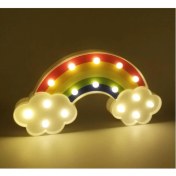 Resim Rengarenk Gökkuşağı Bulut LED Işıklı Gece Lambası 