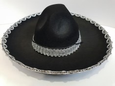 Resim Nessiworld Gümüş Renk Şeritli Meksika Mariachi Latin Şapkası 55 cm Çocuk 