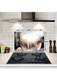 Resim Decorita Kış Küresi Desenli Cam Ocak Arkası Koruyucu | 40cmx60cm 