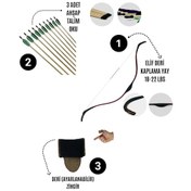 Resim Geleneksel Okçuluk Başlangıç Seti - Elif Yay Kaplamalı + 3 Ok + Zihgir 