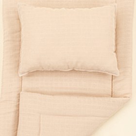 Resim Alt Açma Matı ve Yastık - Kumsal Beji Muslin 