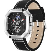 Resim Hanyang Gümüş Siyah Lıge Erkek Saat Kare Spor Kuvars Kol Saati 30 M Su Geçirmez Kronometre Erkekler Için Izle Tarih Saat Kemer Askeri Saat (Yurt Dışından) 