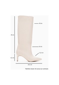 Resim Luvishoes Camila Bej Cilt Kadın Topuklu Çizme Bej 