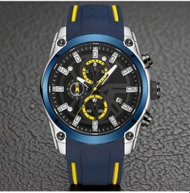 Resim Yunboo Megır 2144 Erkek Spor Saati - Kronometre, Takvim, Aydınlatma Özellikli - 3atm Su Geçirmez - Silikon Kordon - Siyah Ekran, Mavi Bant Kutu İle Lacivert 