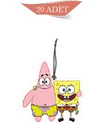 Resim 1001MODEL Sünger Bob ve Sünger Bob Patrick Tasarımlı 20'li Oto Kokusu ve Oto Aksesuarı 
