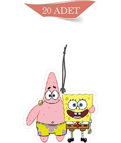Resim 1001MODEL Sünger Bob ve Sünger Bob Patrick Tasarımlı 20'li Oto Kokusu ve Oto Aksesuarı 