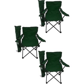 Resim Bofigo 3'lü Kamp Sandalyesi Piknik Sandalyesi Katlanır Sandalye Taşıma Çantalı Kamp Sandalyesi Yeşil 
