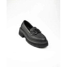 Resim Babalı 2903 Massima Kadın Oxford Ayakkabı Siyah 