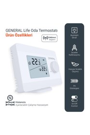Resim GENERAL Life Illona HT250S RF Kablosuz Oda Termostatı - Beyaz 