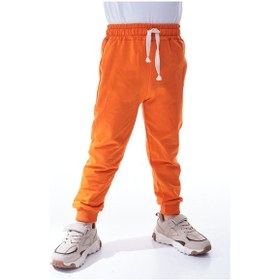 Resim Unisex Çocuk %100 Pamuk Günlük Jogger Eşofman Altı 12 Ay 5 Yaş Turuncu 