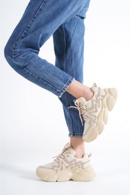 Resim Genel Markalar Hardy Arka Detay Taşlı Vizon Kadın Spor ayakkabı 